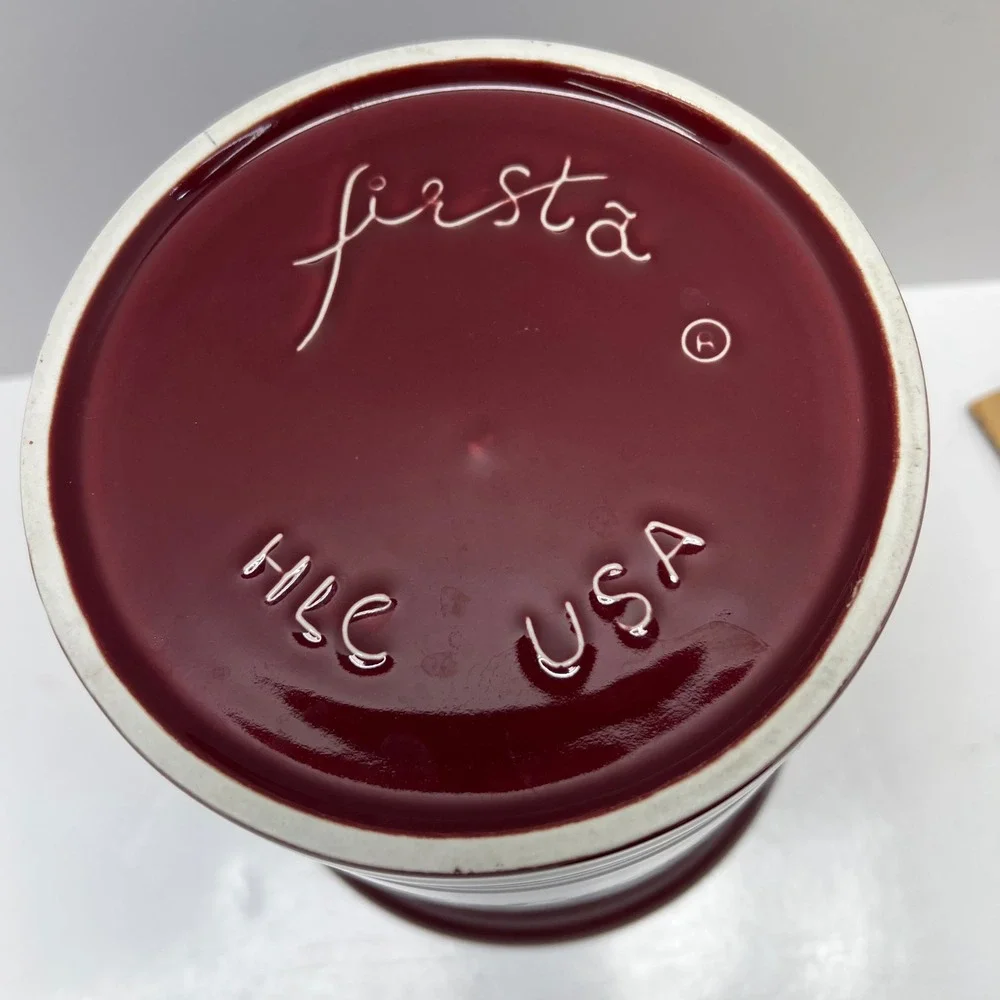 Fiesta 3 Qt‎ 96oz Large Original Lidded Canister Retired Cinnabar Fiestaware USA